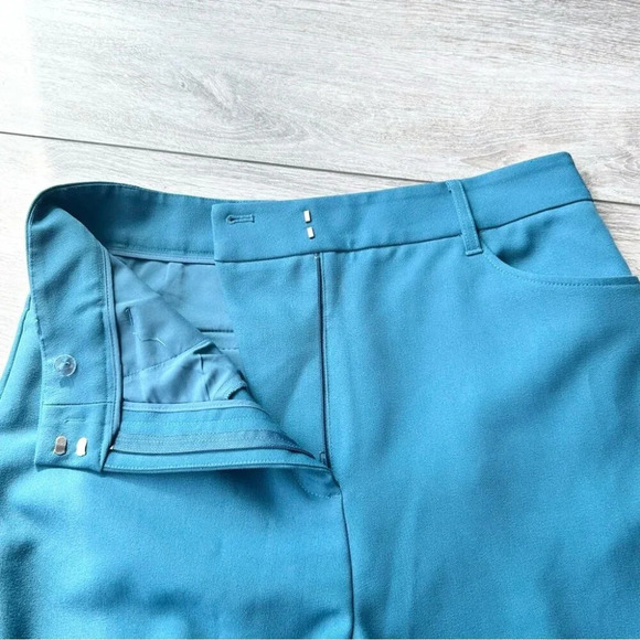 Oak + Fort Turquoise Bootcut Flared Leg Back Slits Trouser Pants - Picture 4 of 13